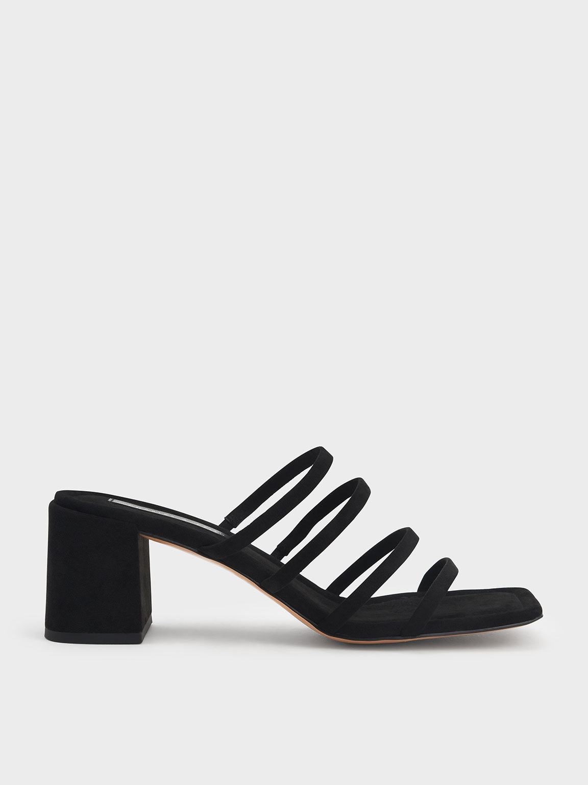 

Strappy Square-Toe Heeled Mules