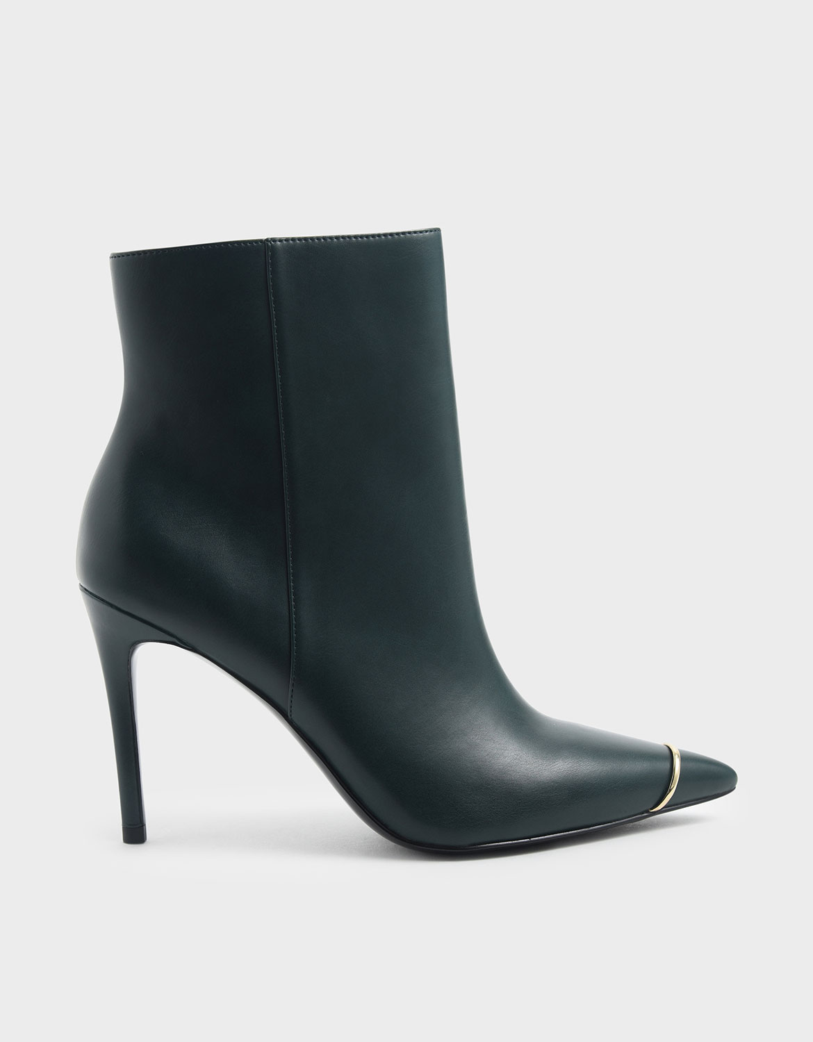 

Metallic Accent Pointed Toe Stiletto Heel Boots, Green