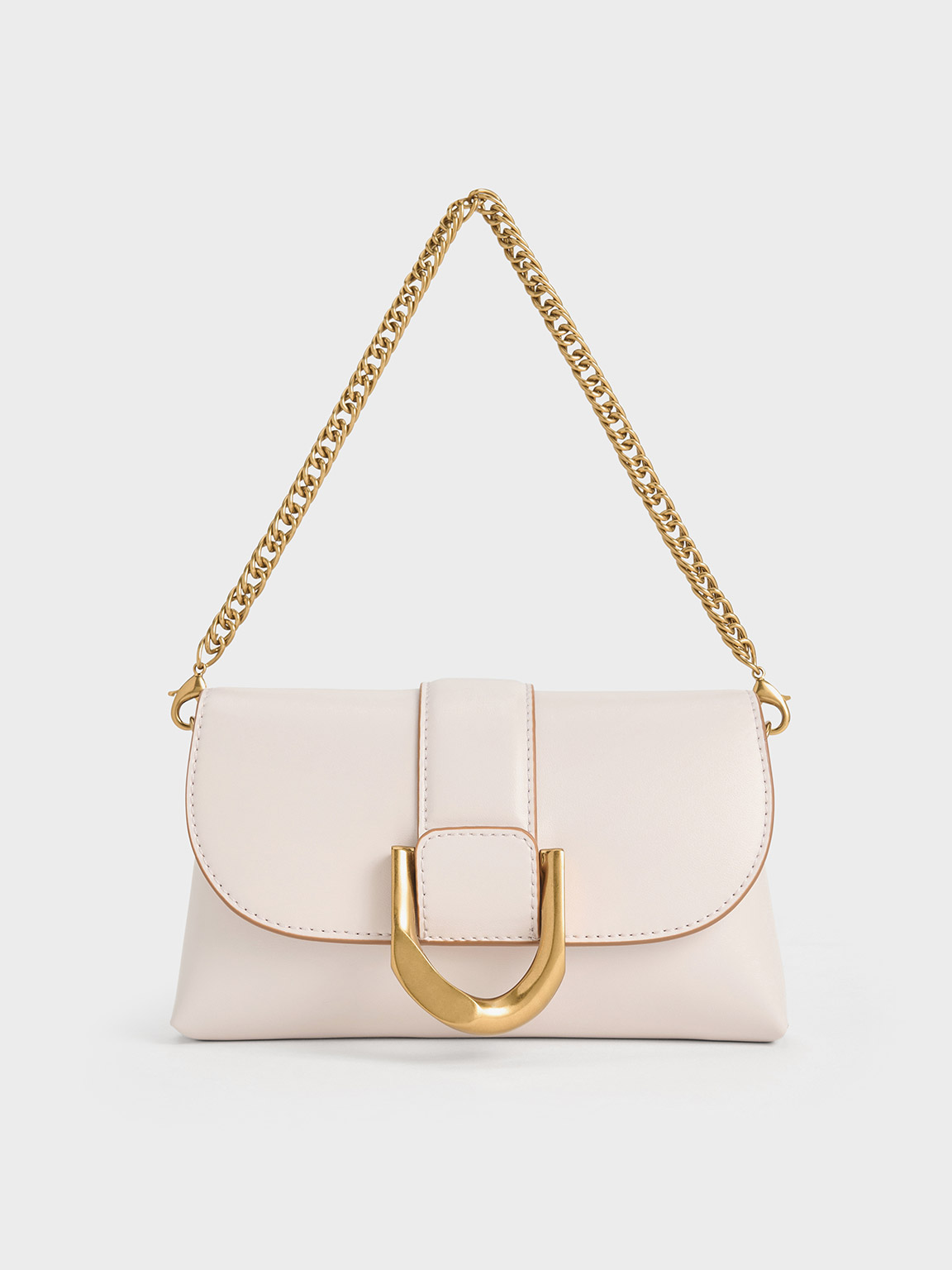 

Metallic Buckle Crossbody Bag, Pink