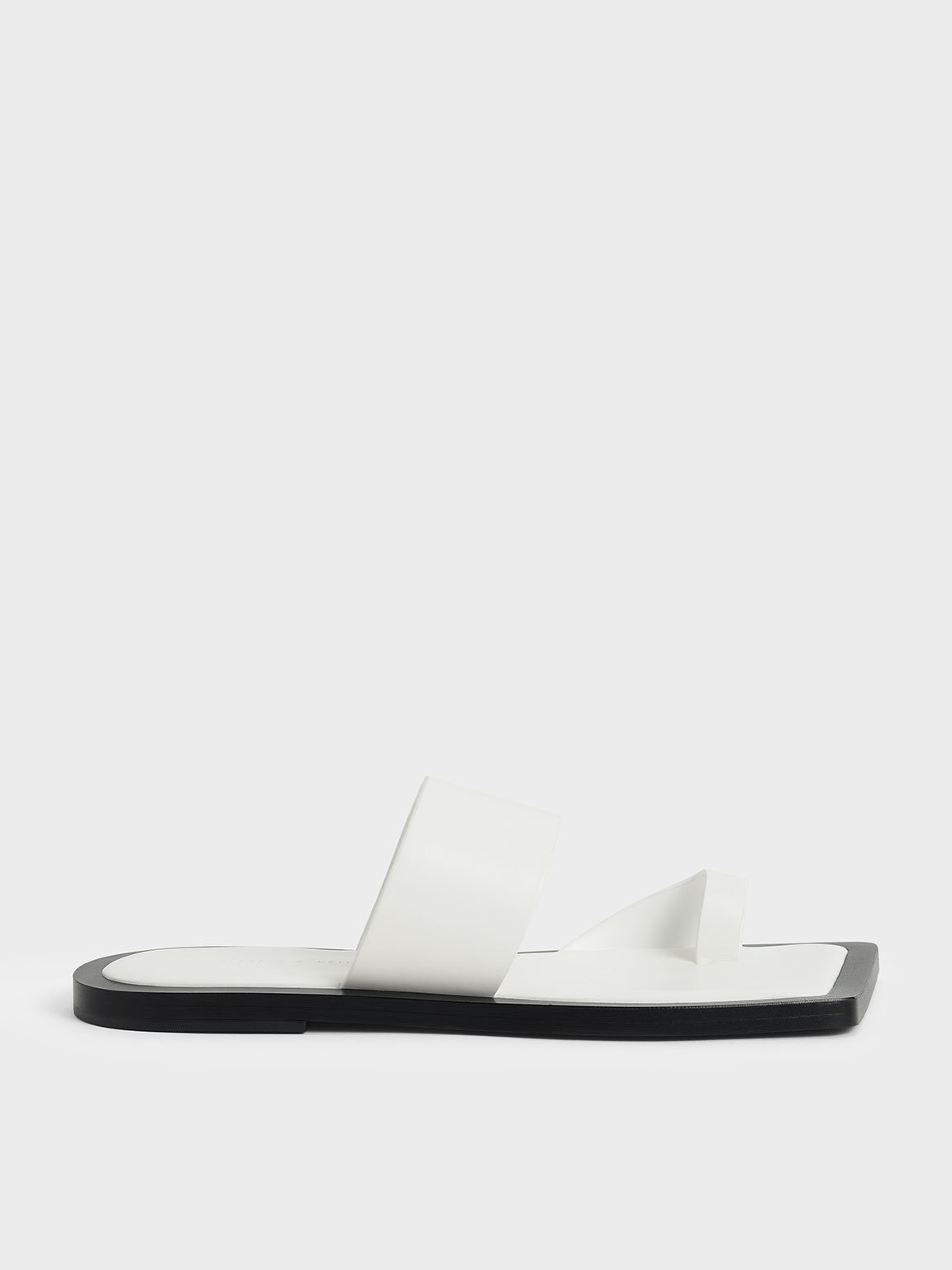 

Toe Loop Slide Sandals, White