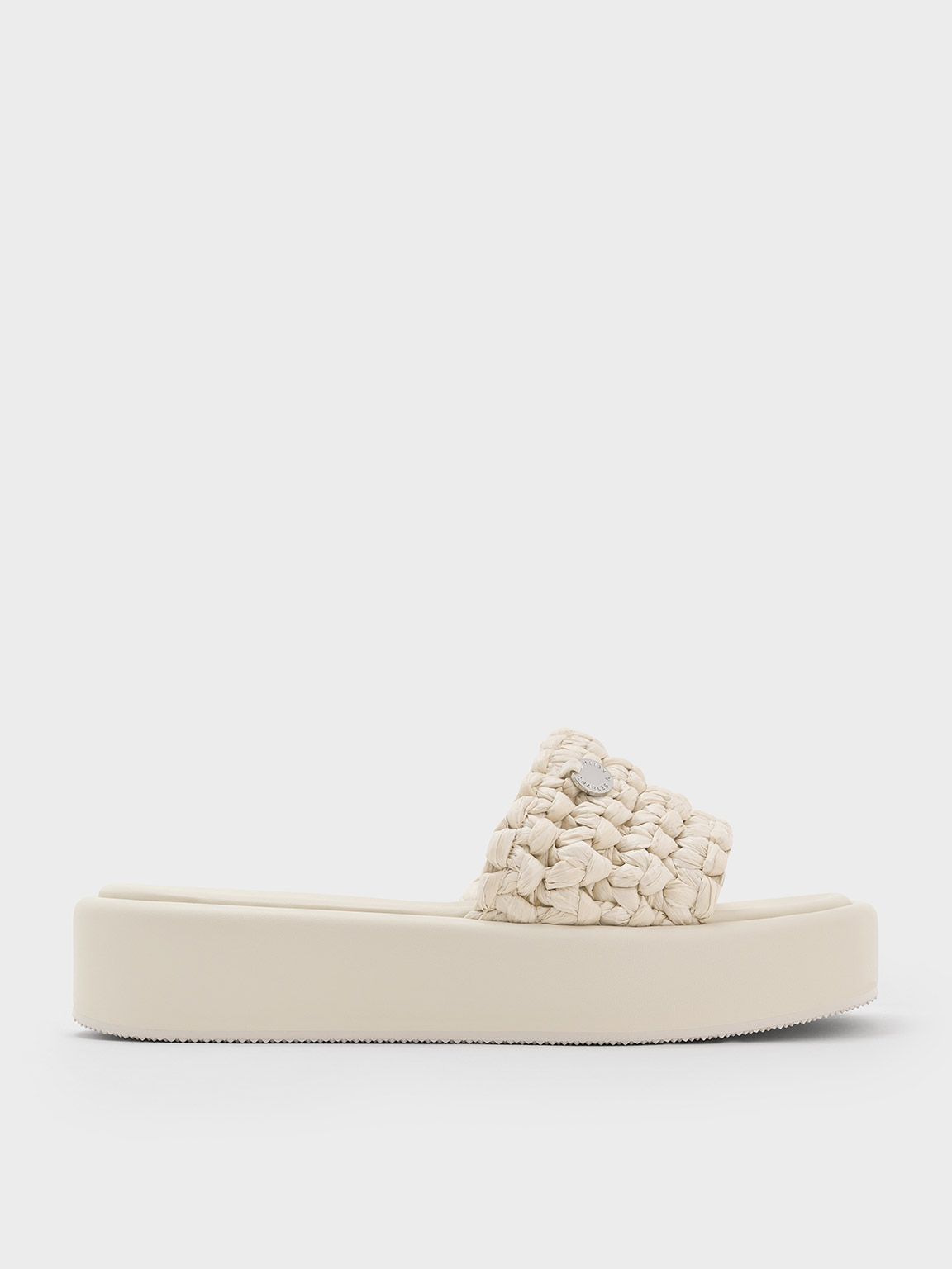 Charles & Keith - Raffia Woven Flatform Sandals