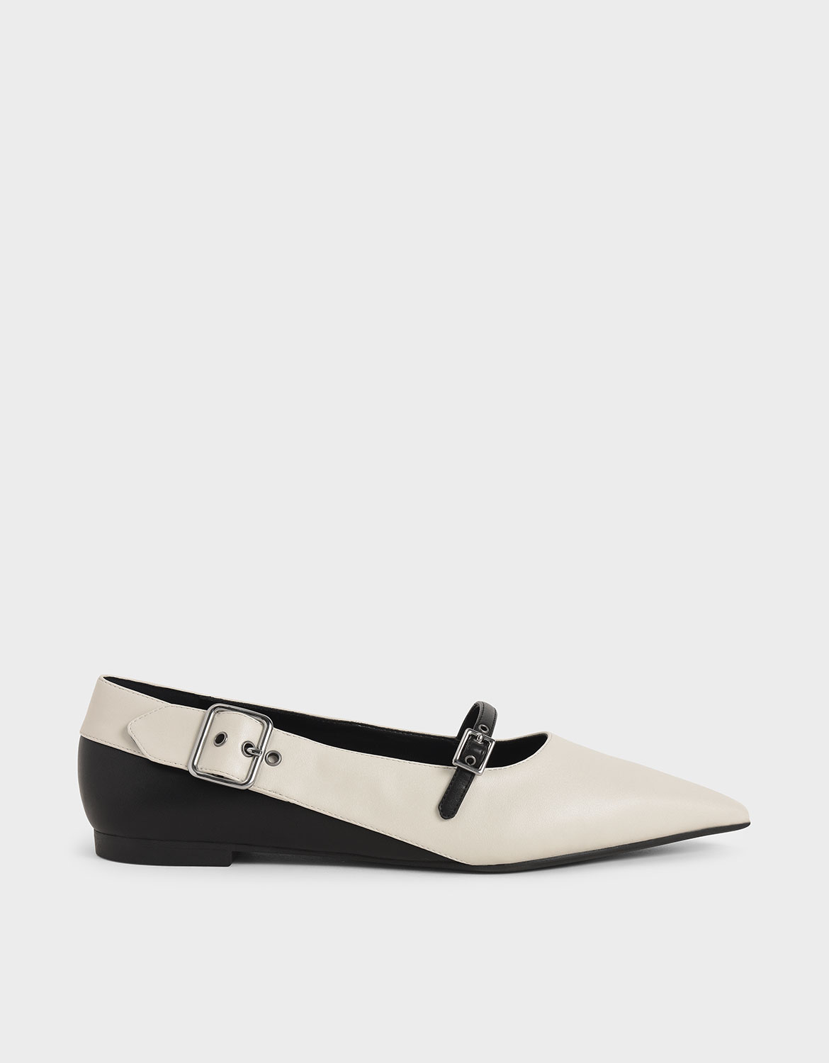 

Buckle Detail Mary Jane Flats, Chalk