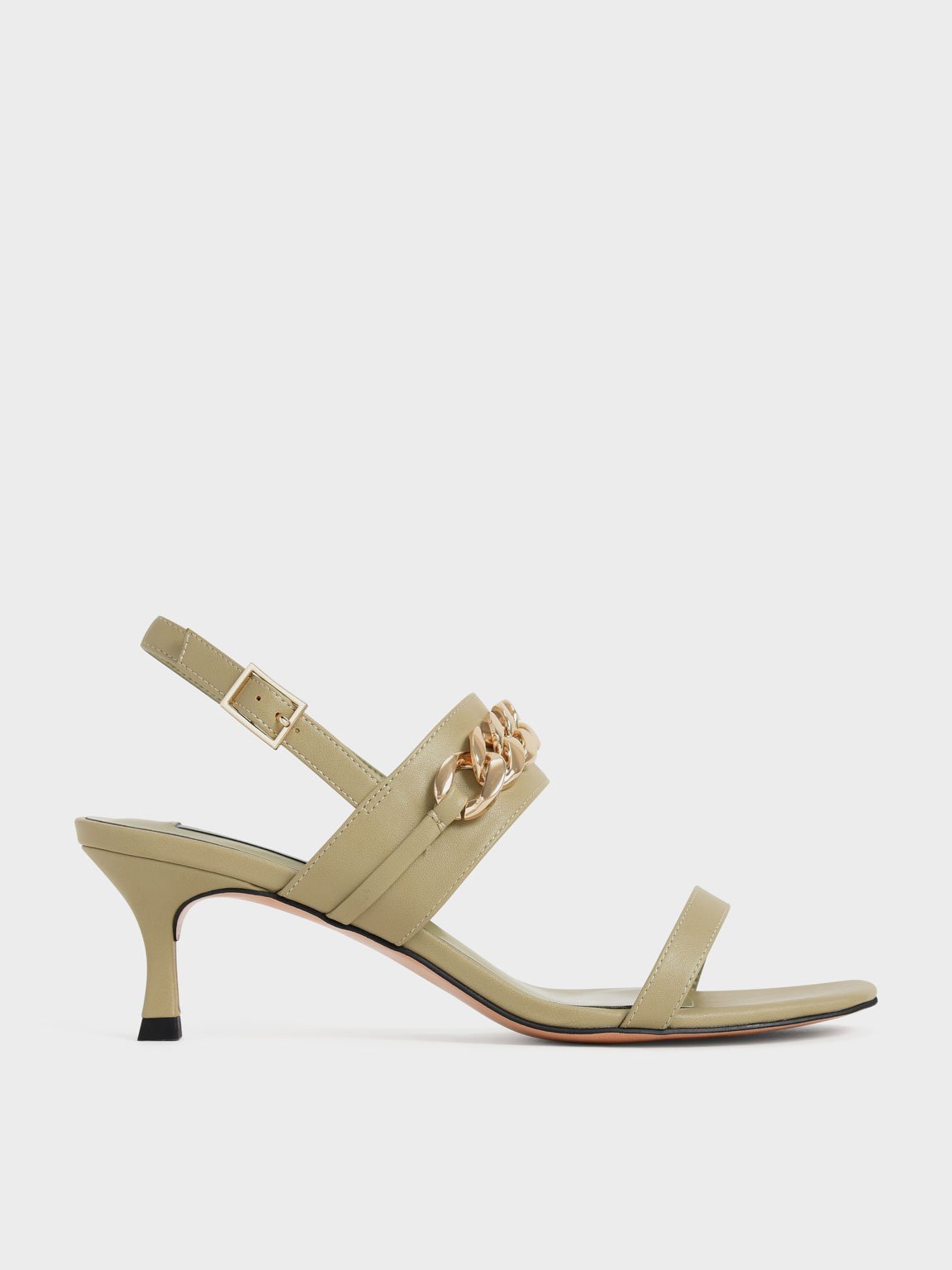 

Chain Strap Heeled Sandals, Taupe