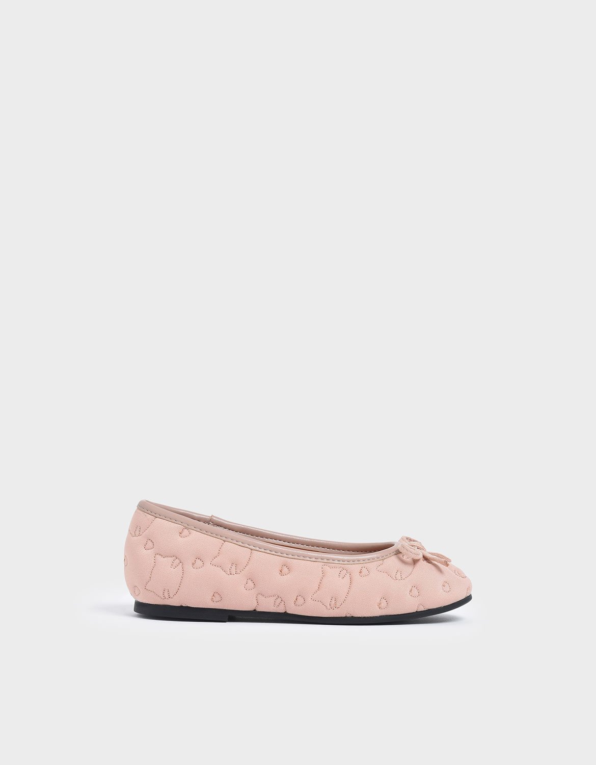 

Girls' Cat Print Satin Ballerinas