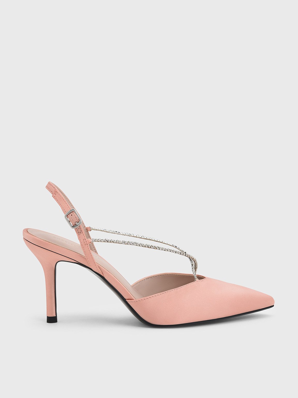 Charles & Keith - Adel Recycled Polyester Gem-Strap Slingback Ballerina Pumps