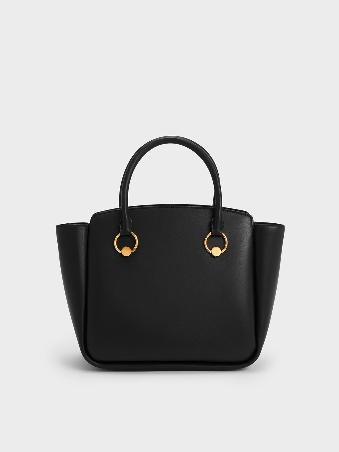 Charles & Keith Ring-embellished Large Tote Bag In Black | ModeSens