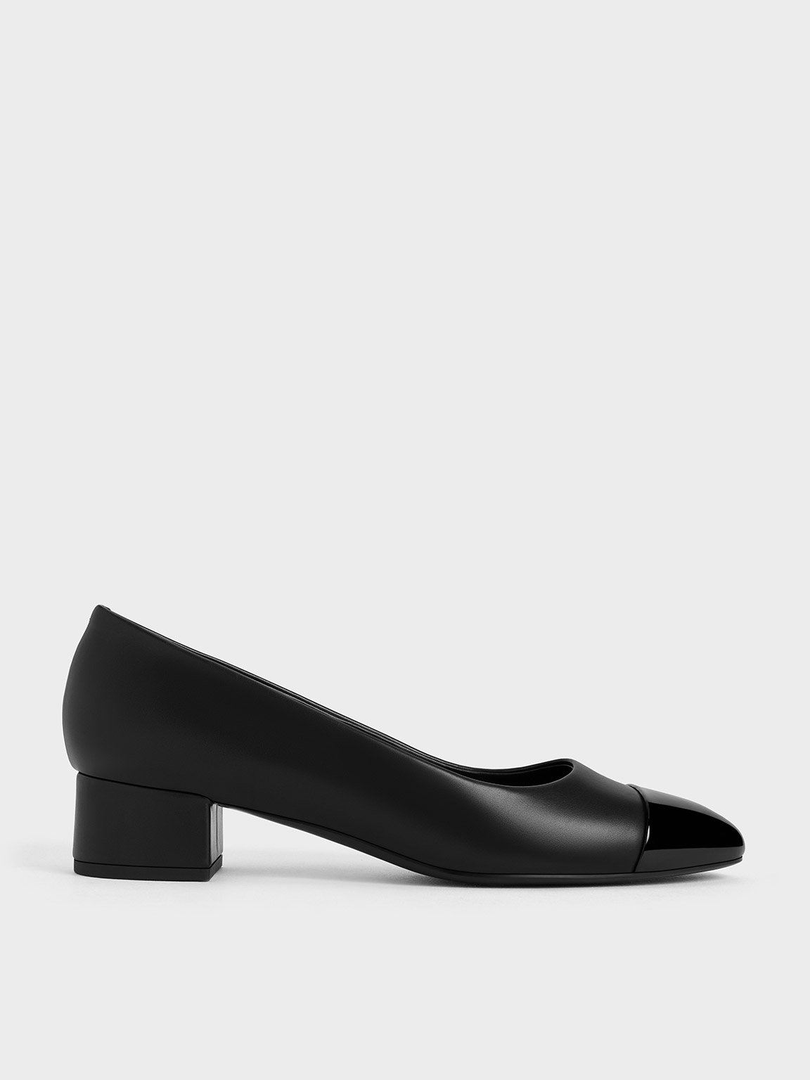 Charles & Keith - Patent Contrast Cap-Toe Pumps