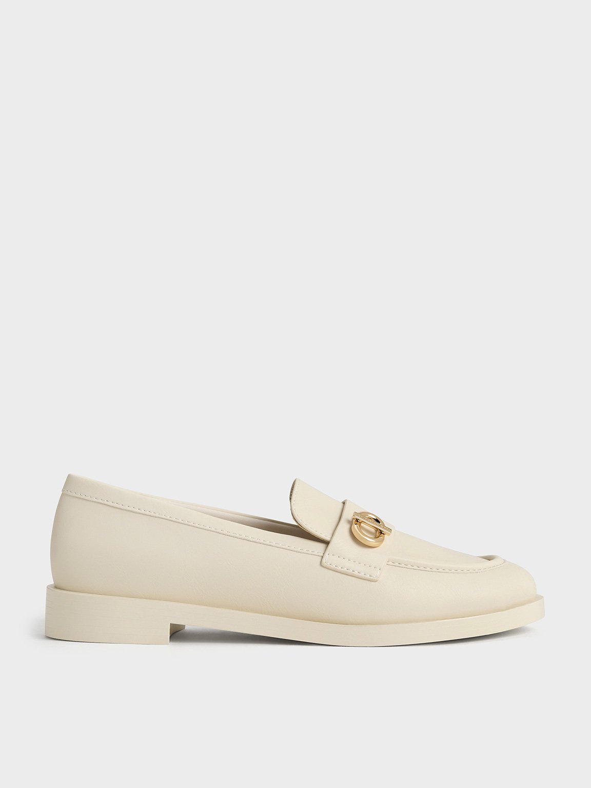 Charles & Keith - Metallic-Accent Loafers