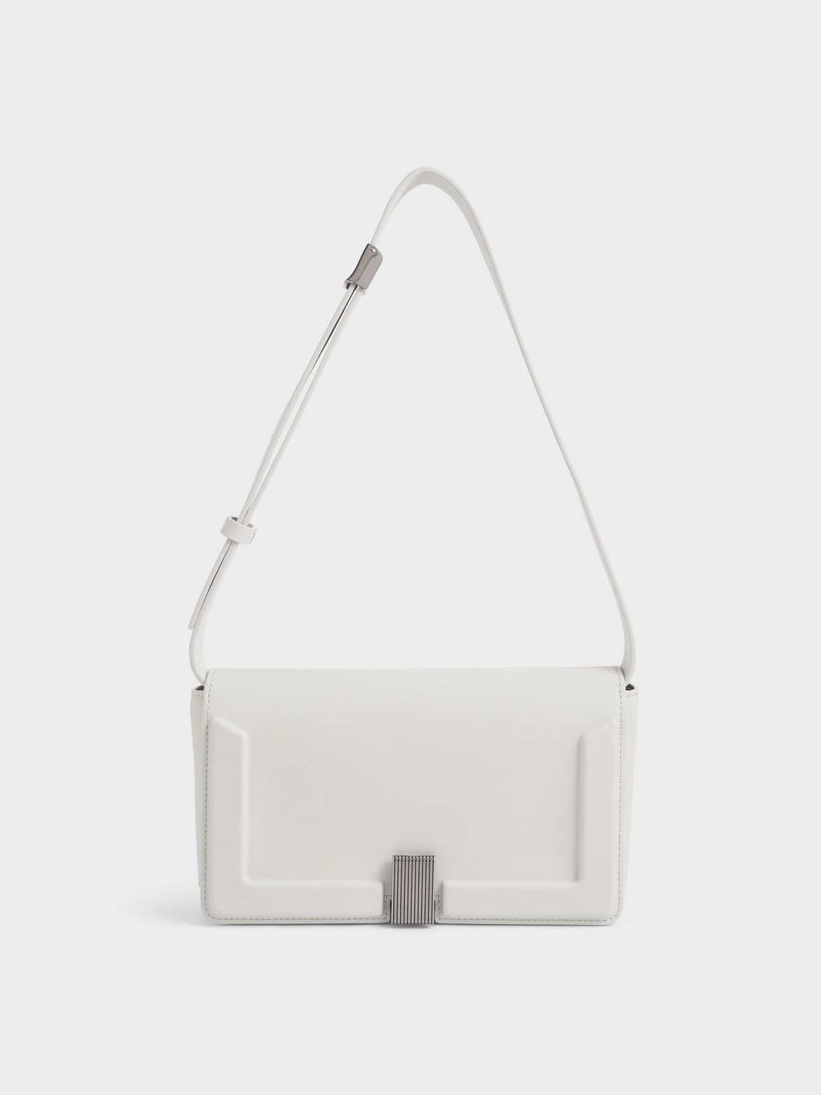 

Elyse Turn-Lock Shoulder Bag, White