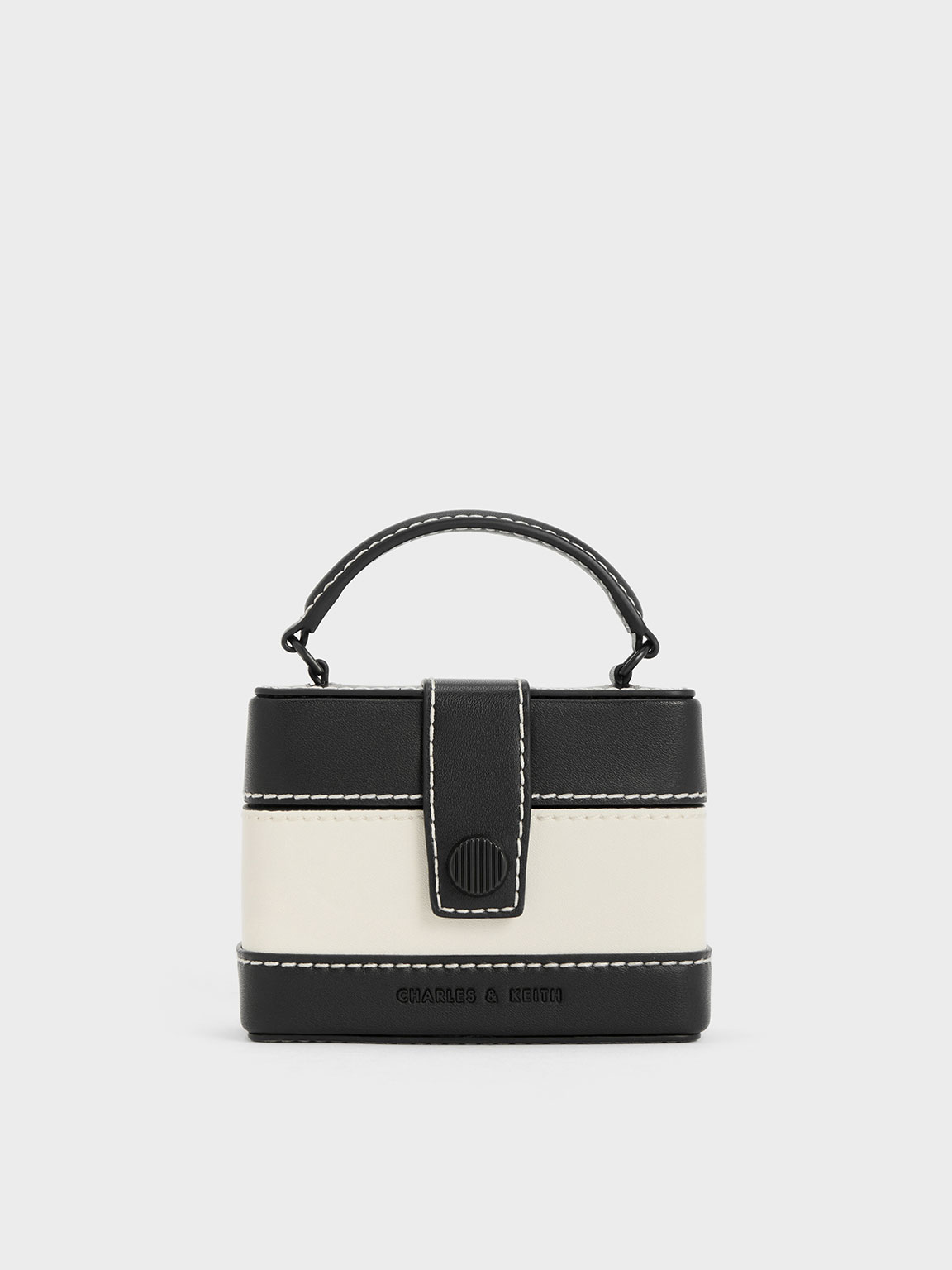 Charles & Keith - Mini Bronte Contrast Trim Top Handle Bag