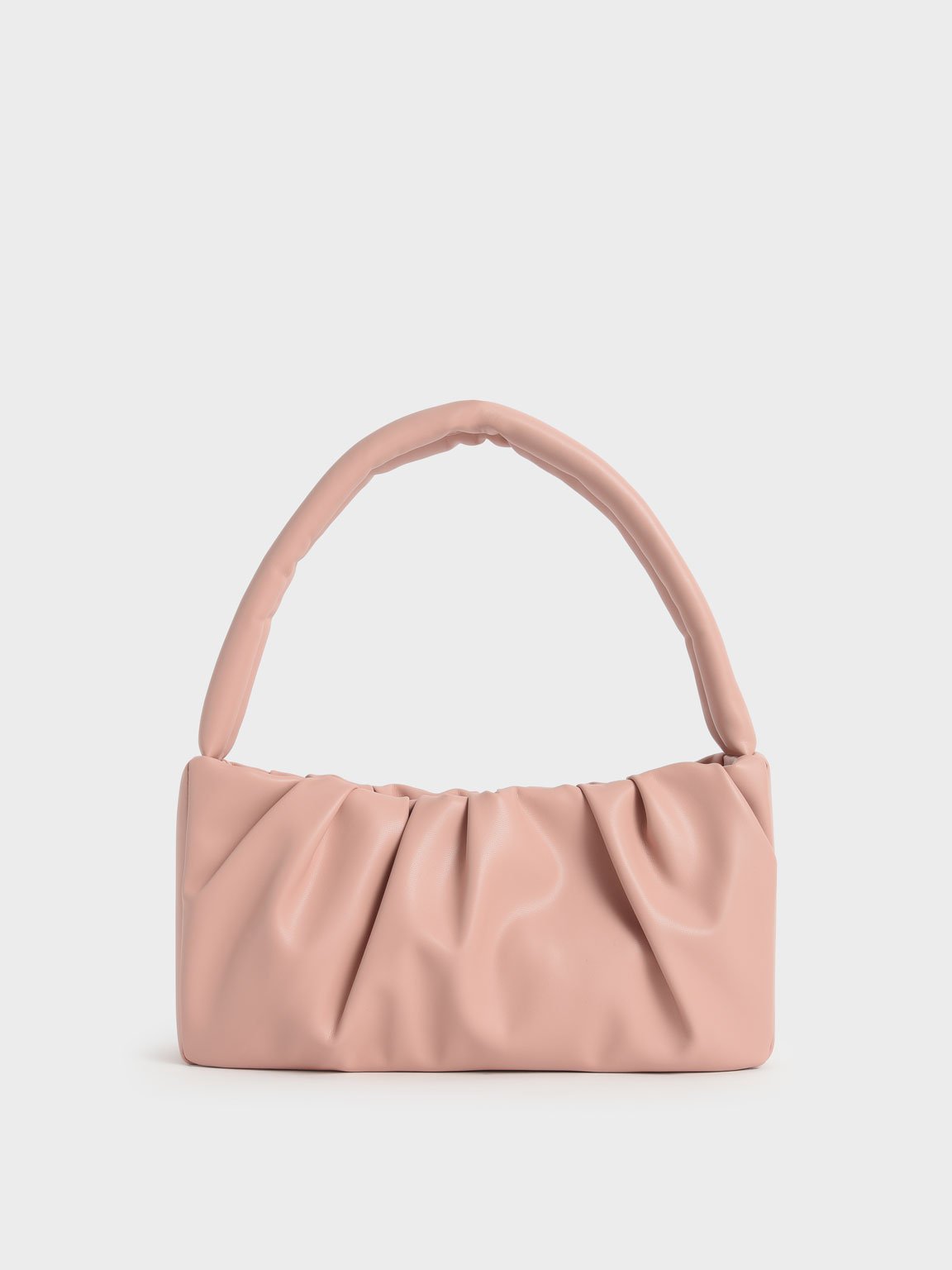 

Ruched Top Handle Bag, Nude