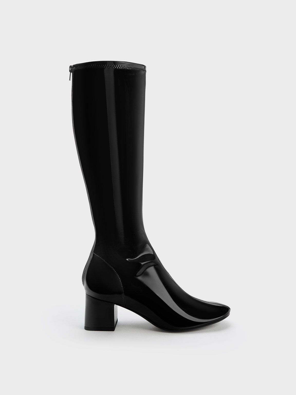 Charles & Keith - Patent Block Heel Knee Boots