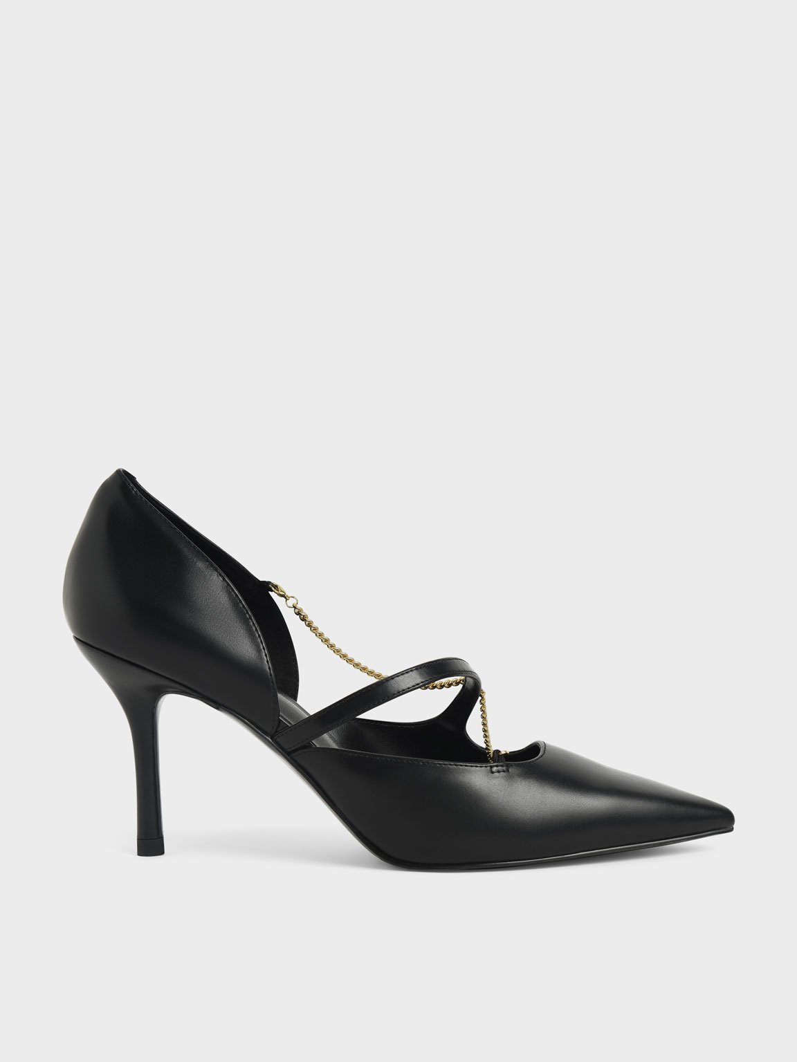 

Chain Link D'Orsay Pumps, Black