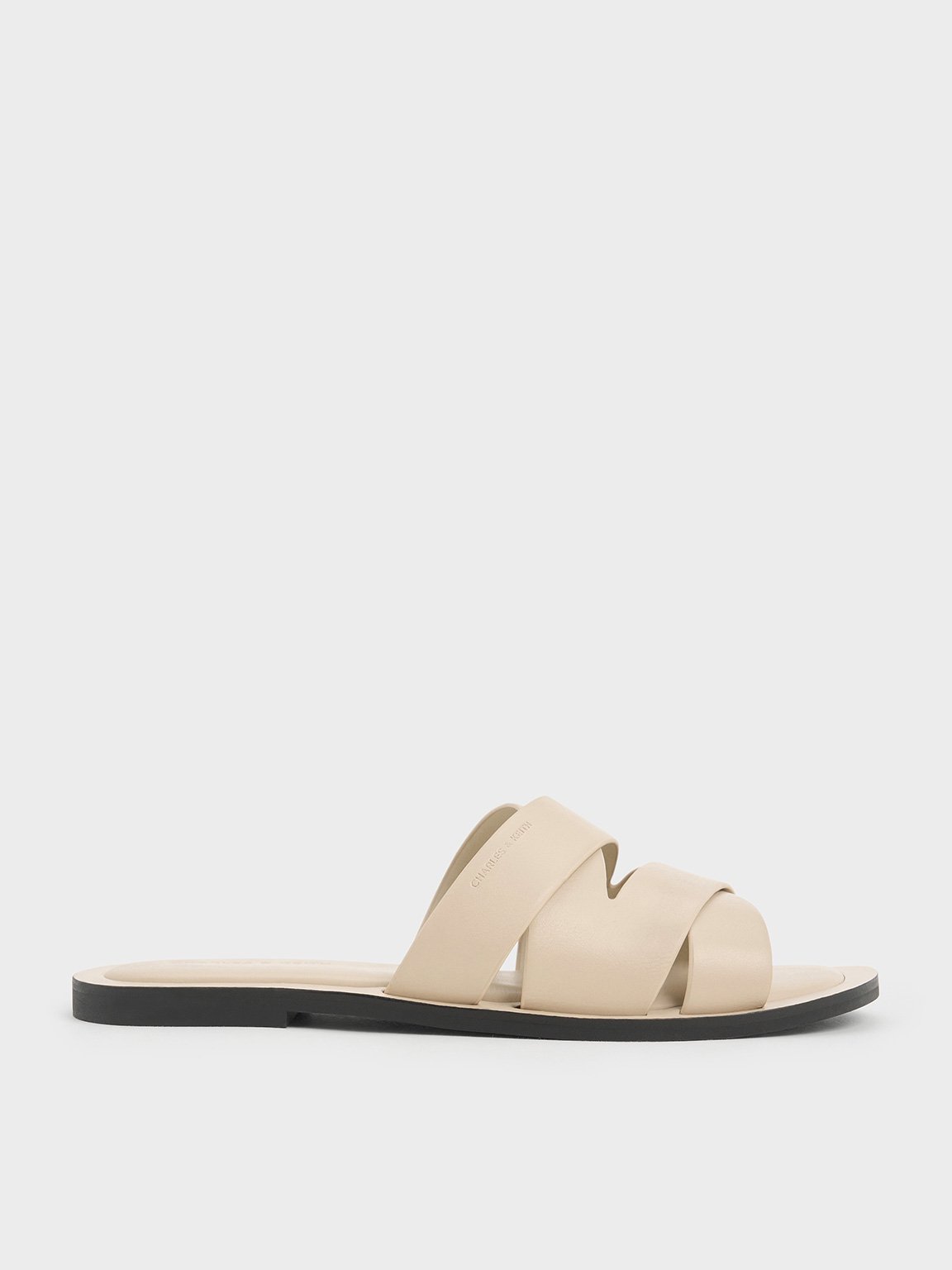 Charles & Keith - Strappy Crossover Slide Sandals