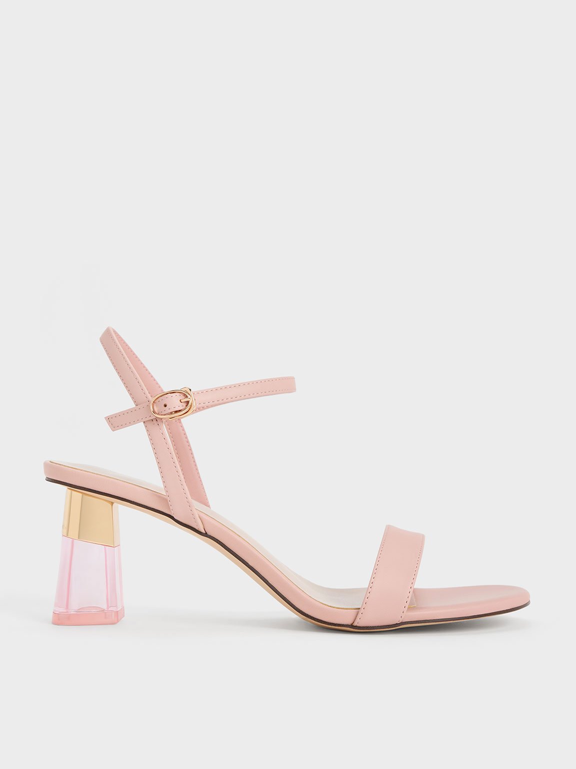 Charles & Keith - Clear Trapeze Heel Sandals