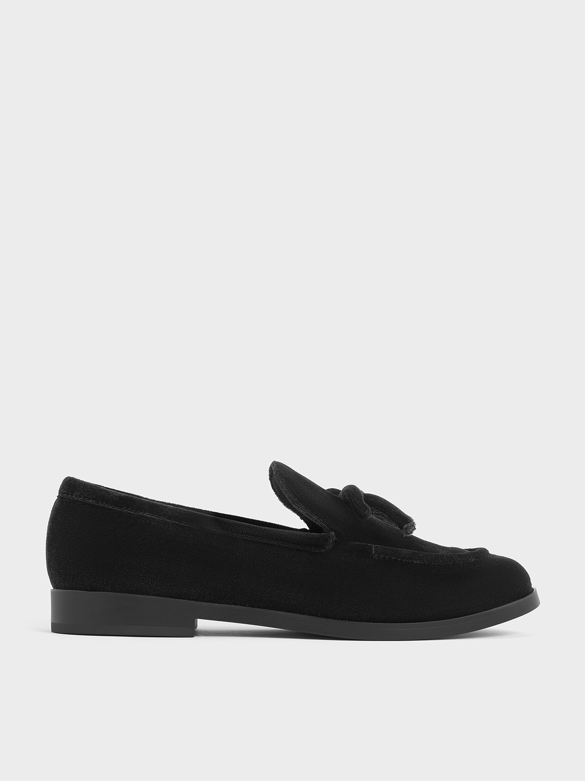 Charles & Keith - Velvet Bow Loafers