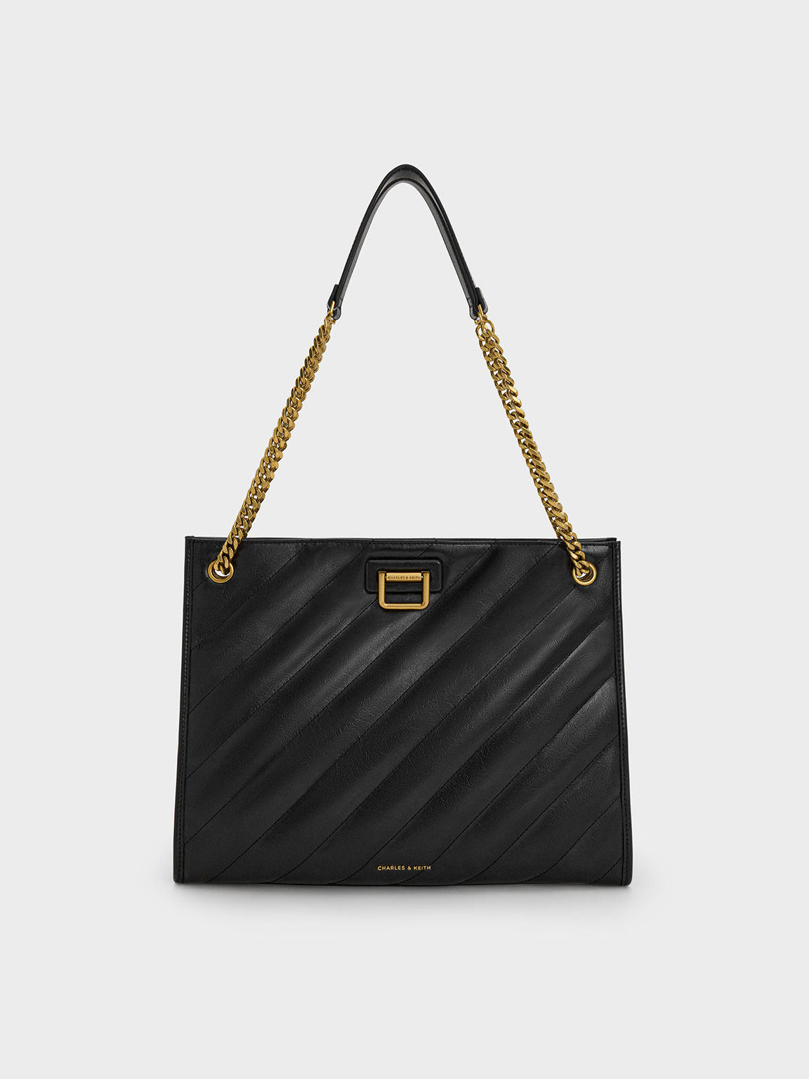 Charles & Keith - Neva Panelled Chain-Strap Tote Bag