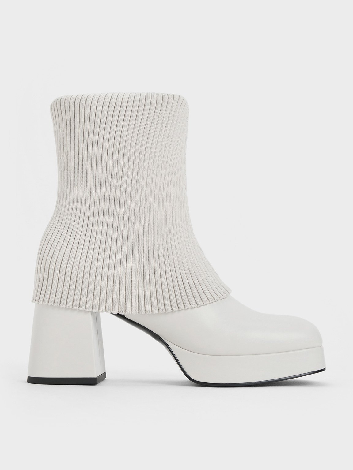 Charles & Keith - Evie Knitted-Sock Ankle Boots