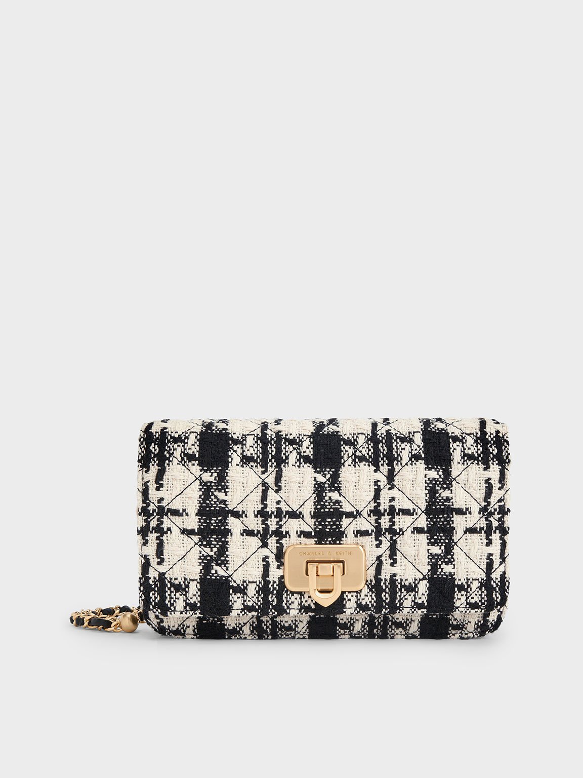 Charles & Keith - Cressida Tweed Push-Lock Clutch