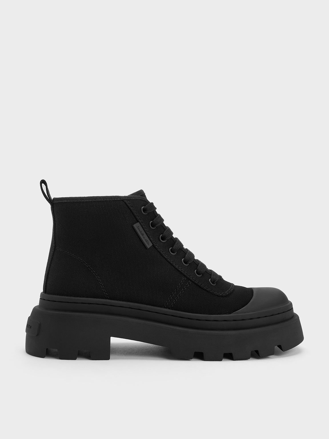 Charles & Keith Canvas High-top Trainers In Black