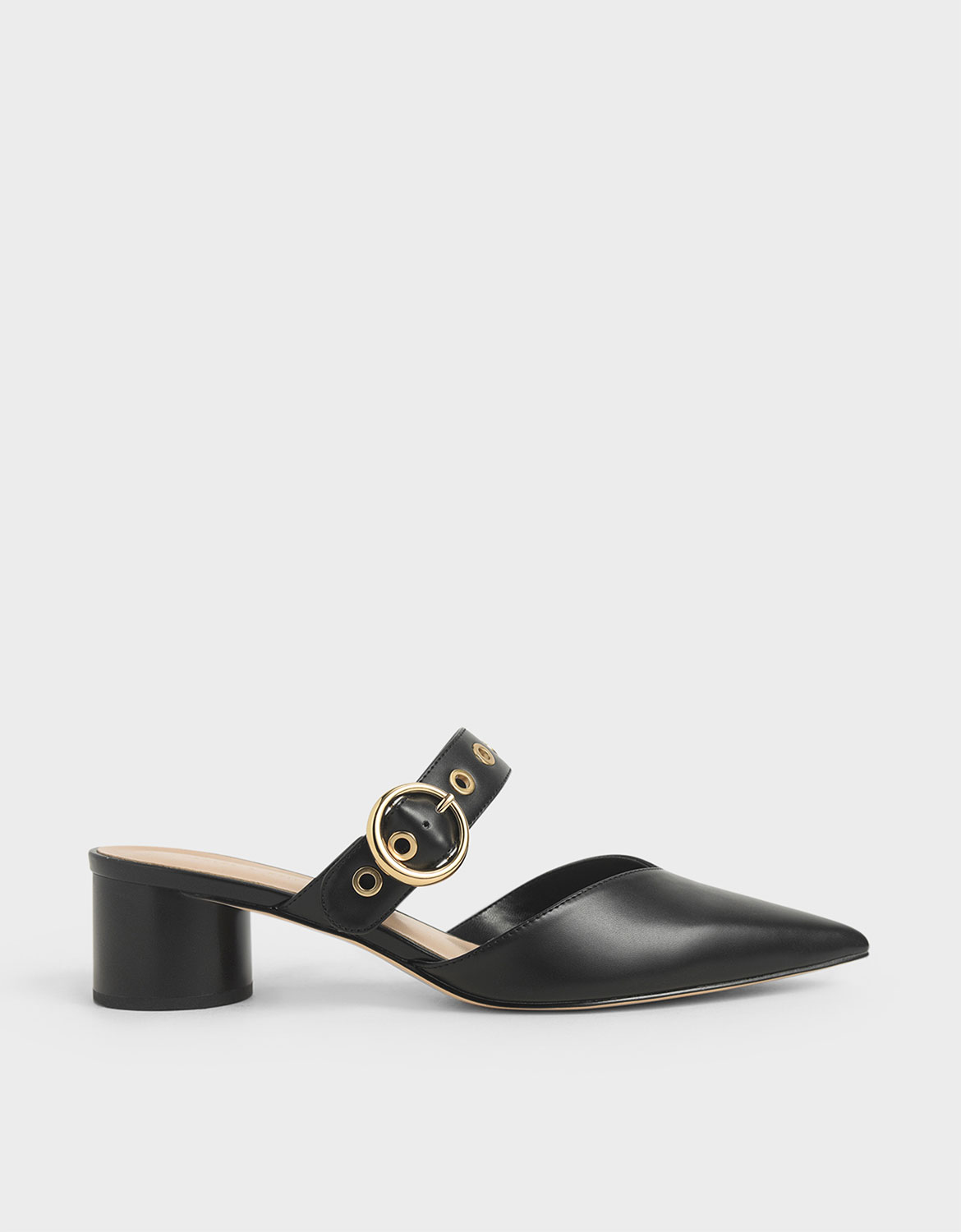 

Grommet Mules, Black