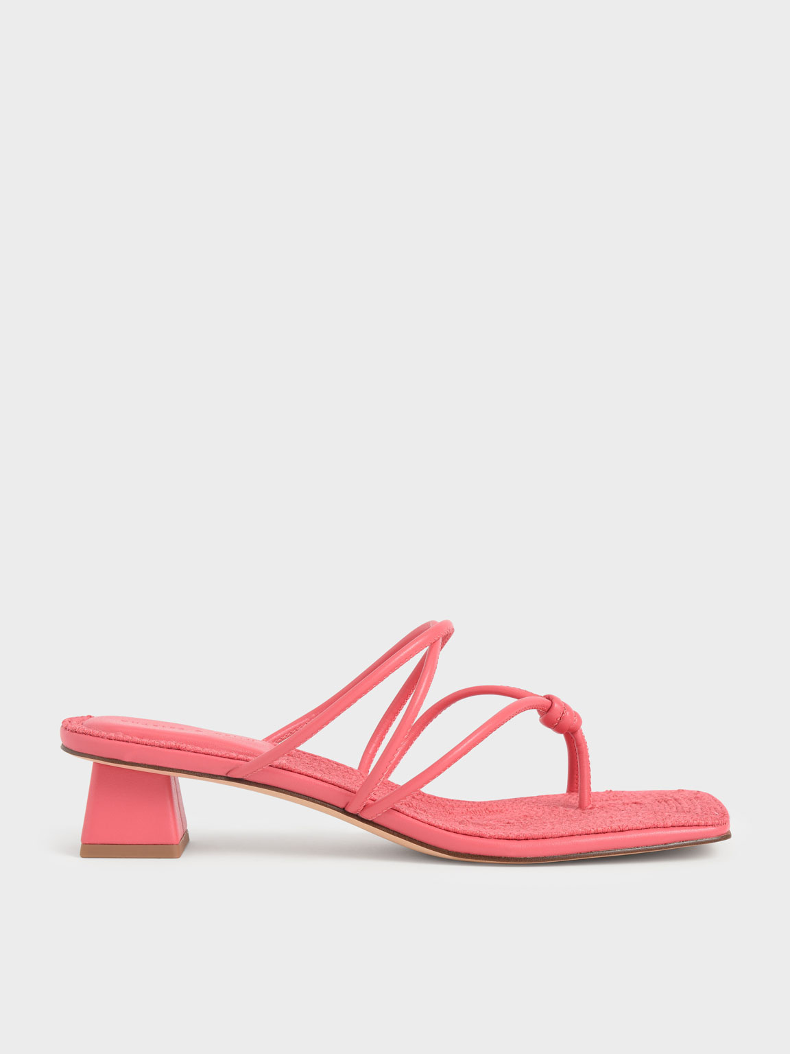 

Toe Loop Strappy Heeled Sandals, Red