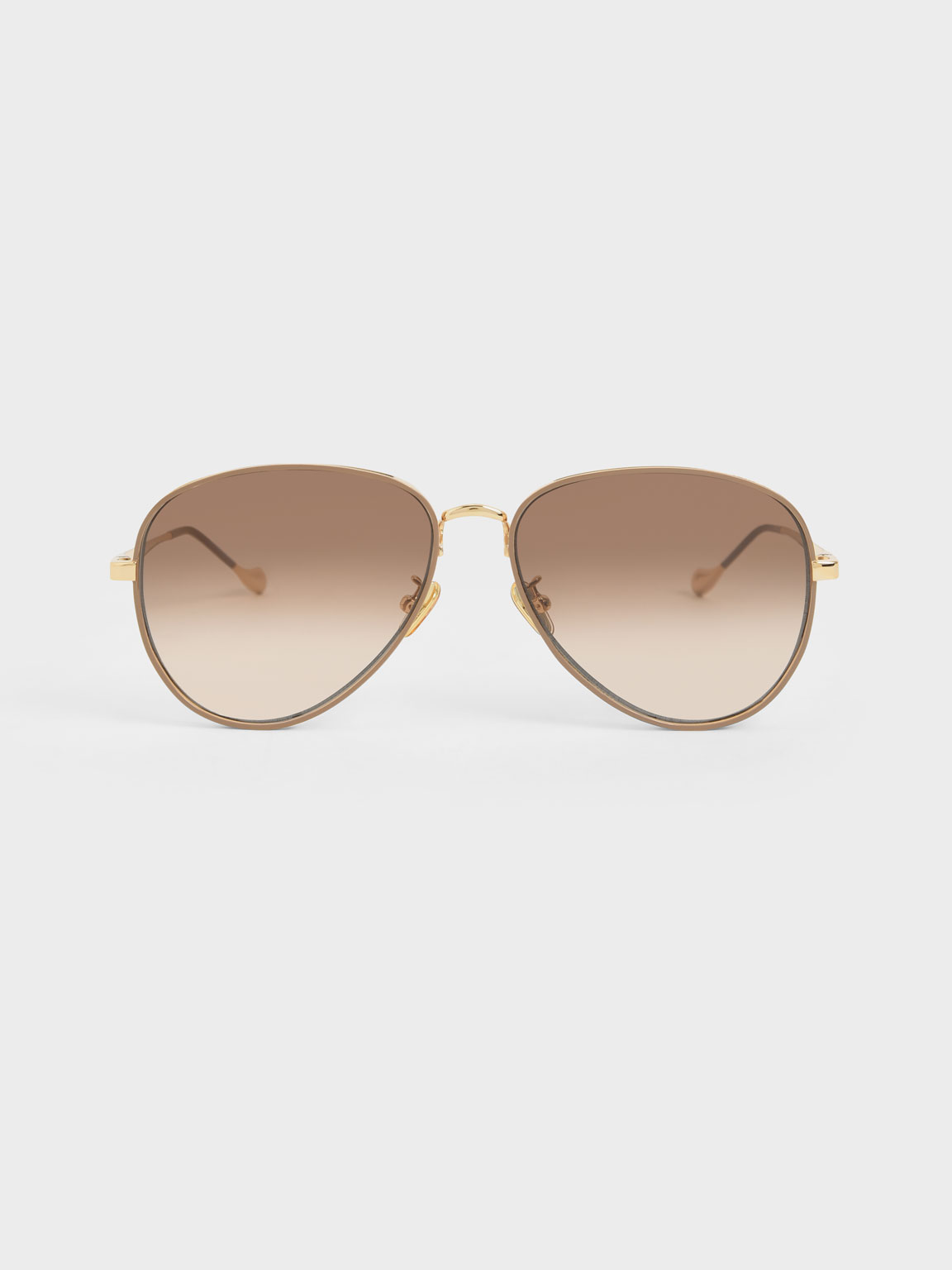 

Tinted Aviator Sunglasses, Taupe