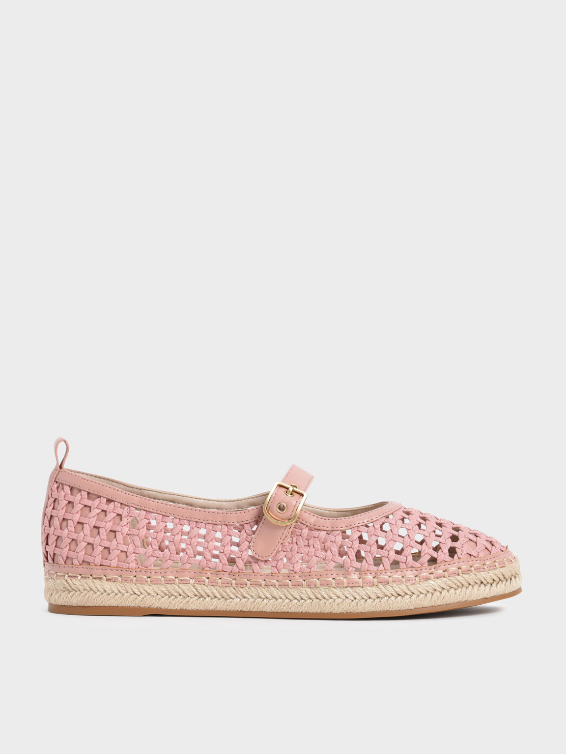 

Front Buckle Woven Canvas Espadrilles