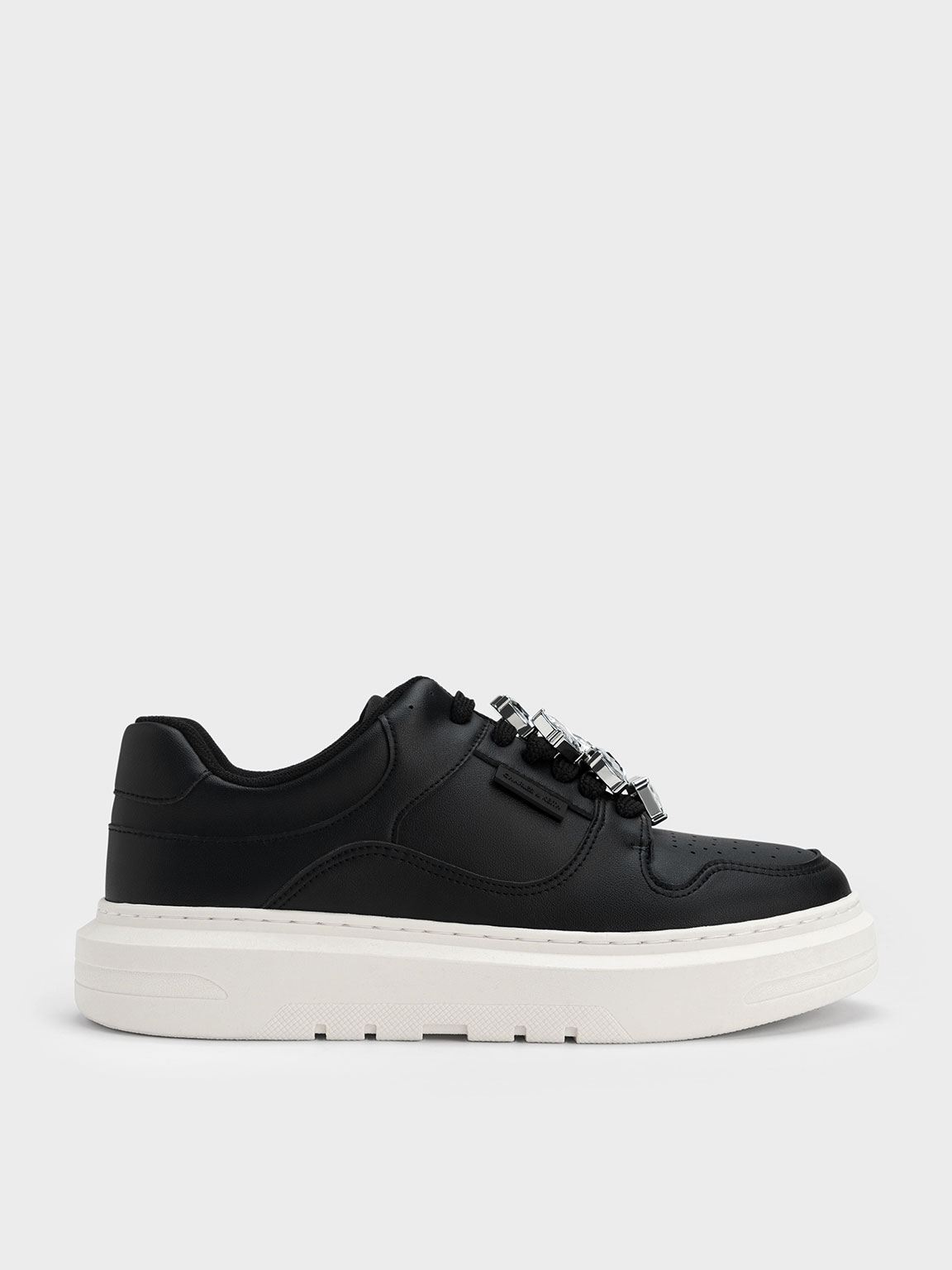 Charles & Keith - Gem-Embellished Platform Sneakers