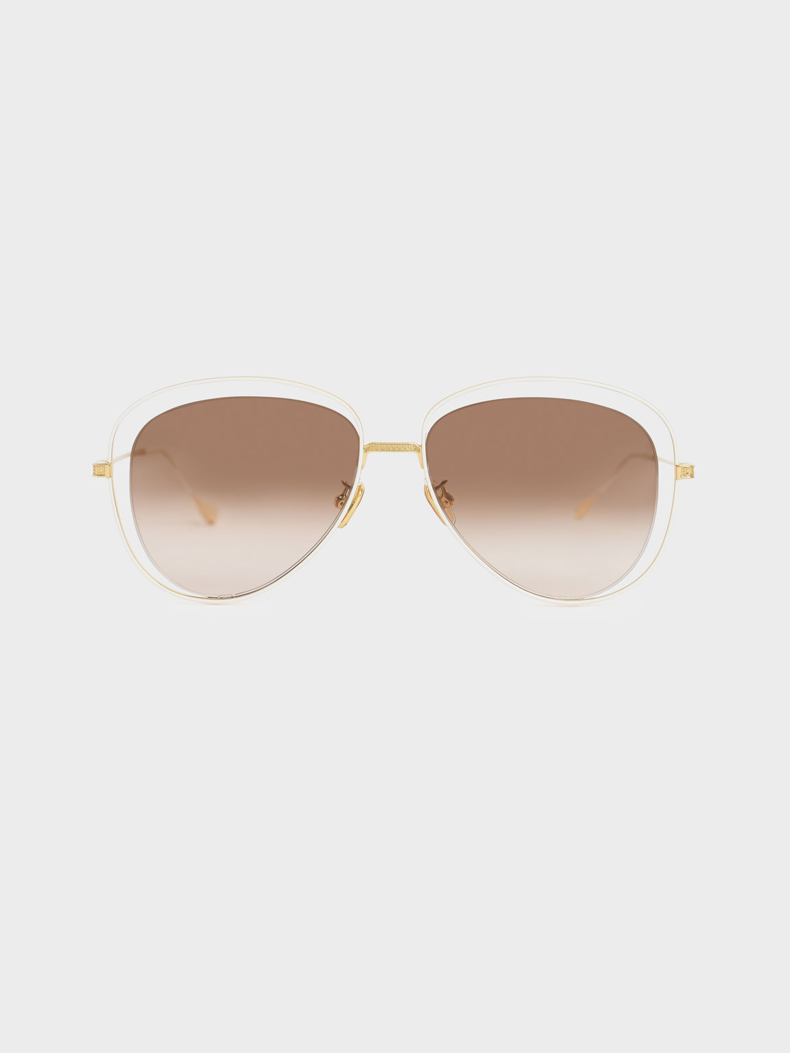 

Cut-Out Aviator Sunglasses, Gold