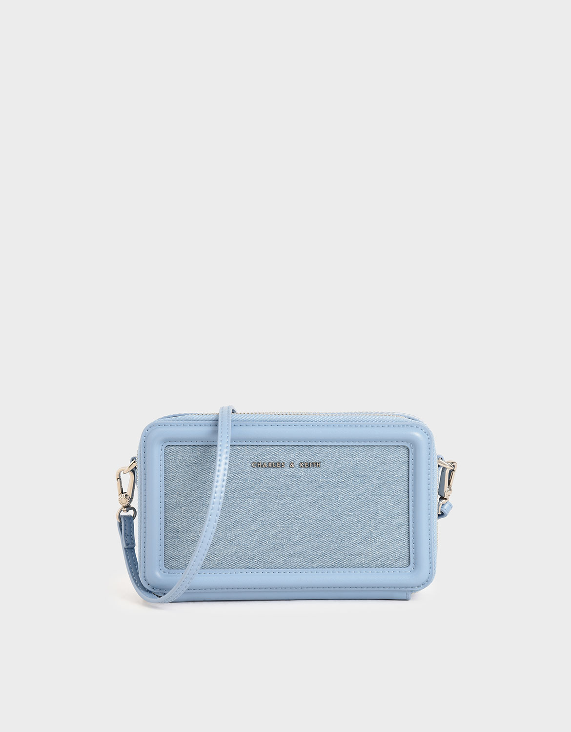 

Textured Zip Around Wallet, Denim blue