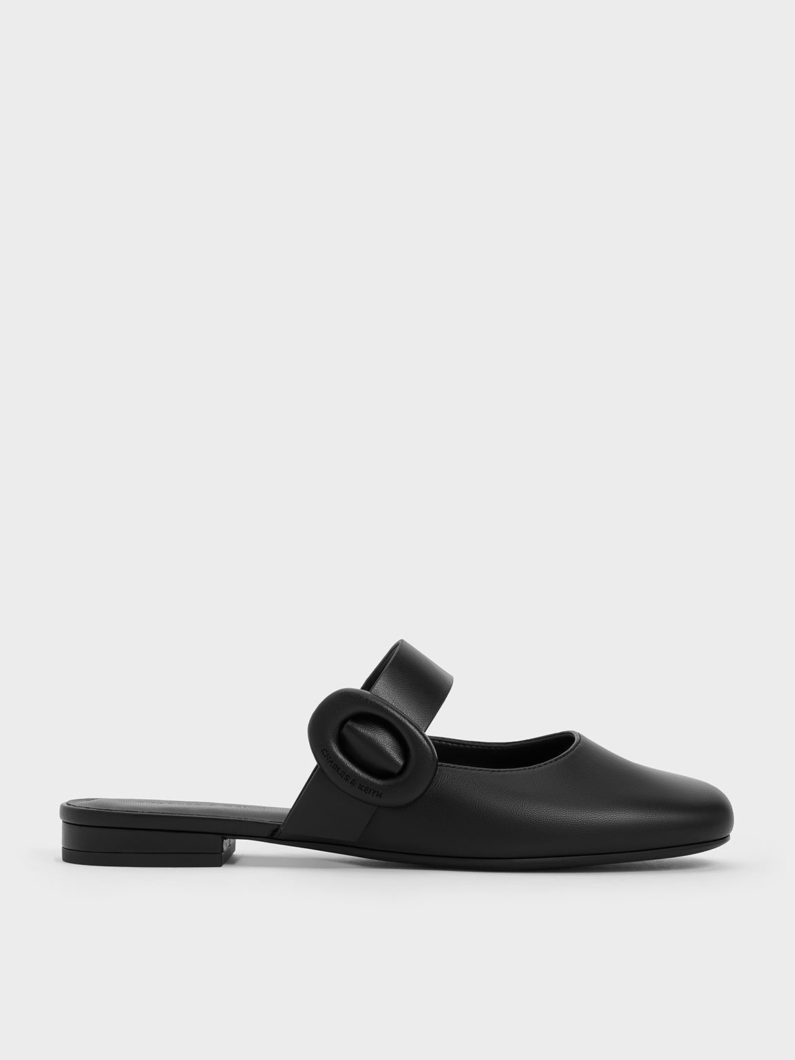 Charles & Keith - Oval-Buckle Flat Mules