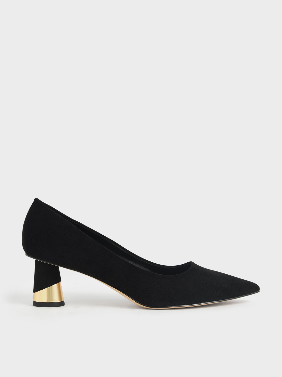 Charles & Keith - Cammie Metallic Sculptural Heel Textured Pumps