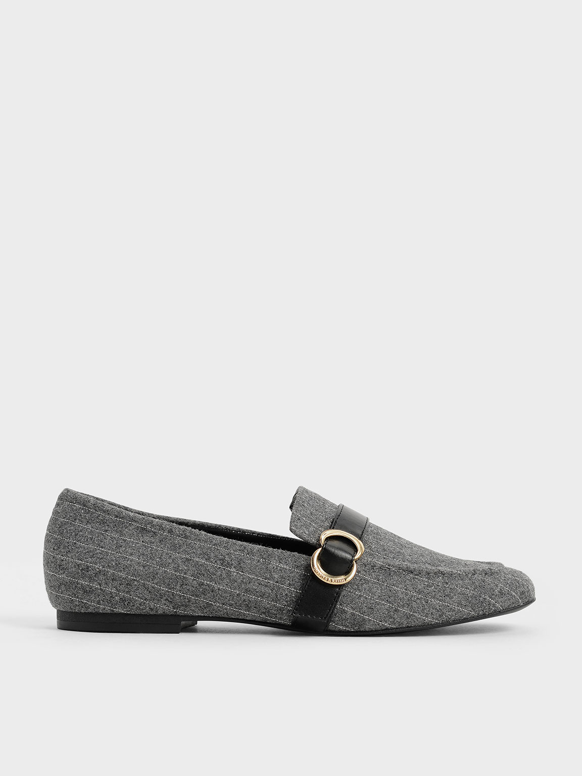 

Metallic Accent Felt Penny Loafers