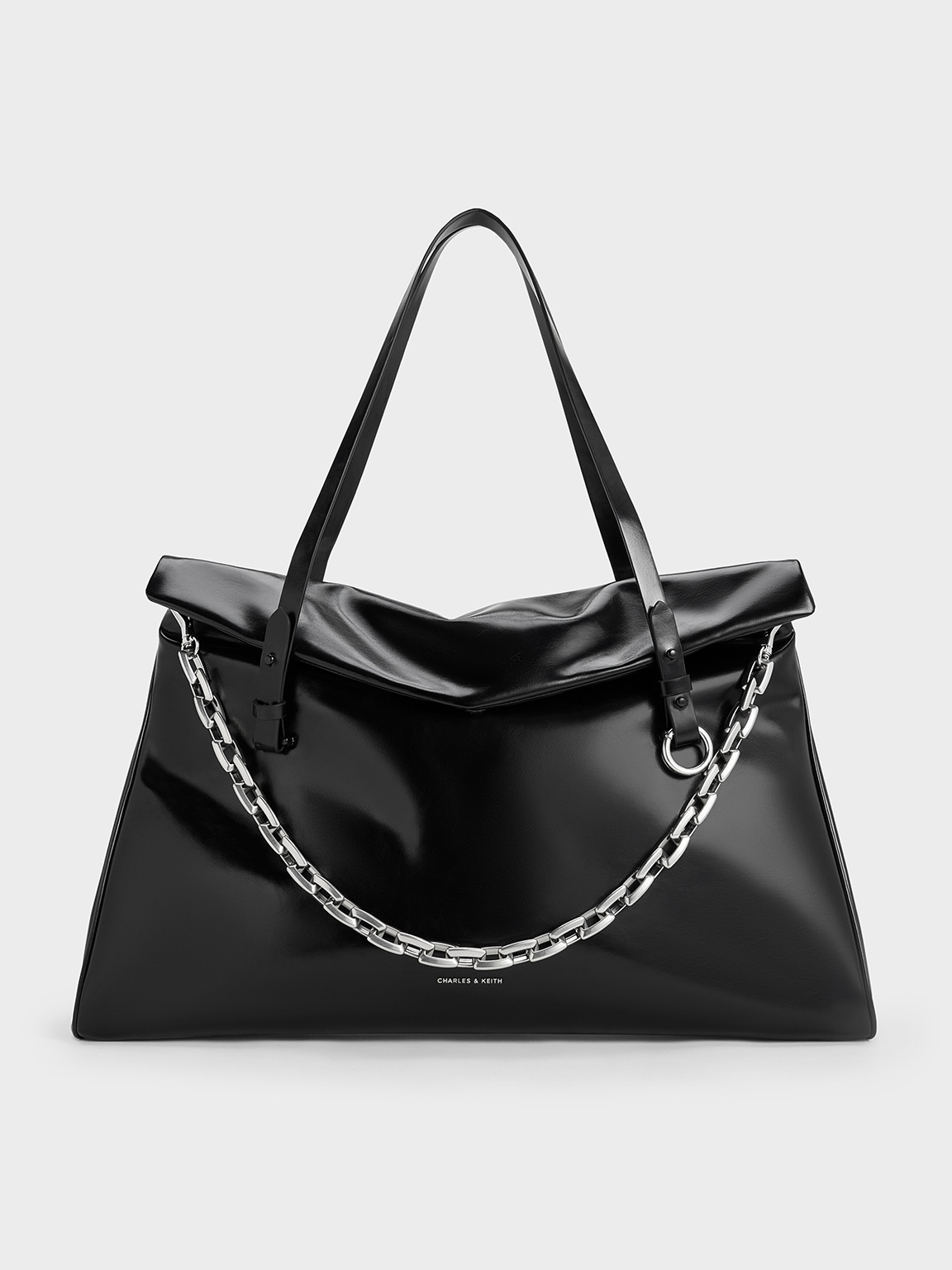 Charles & Keith - Andromeda Chunky-Chain Trapeze XL Tote Bag