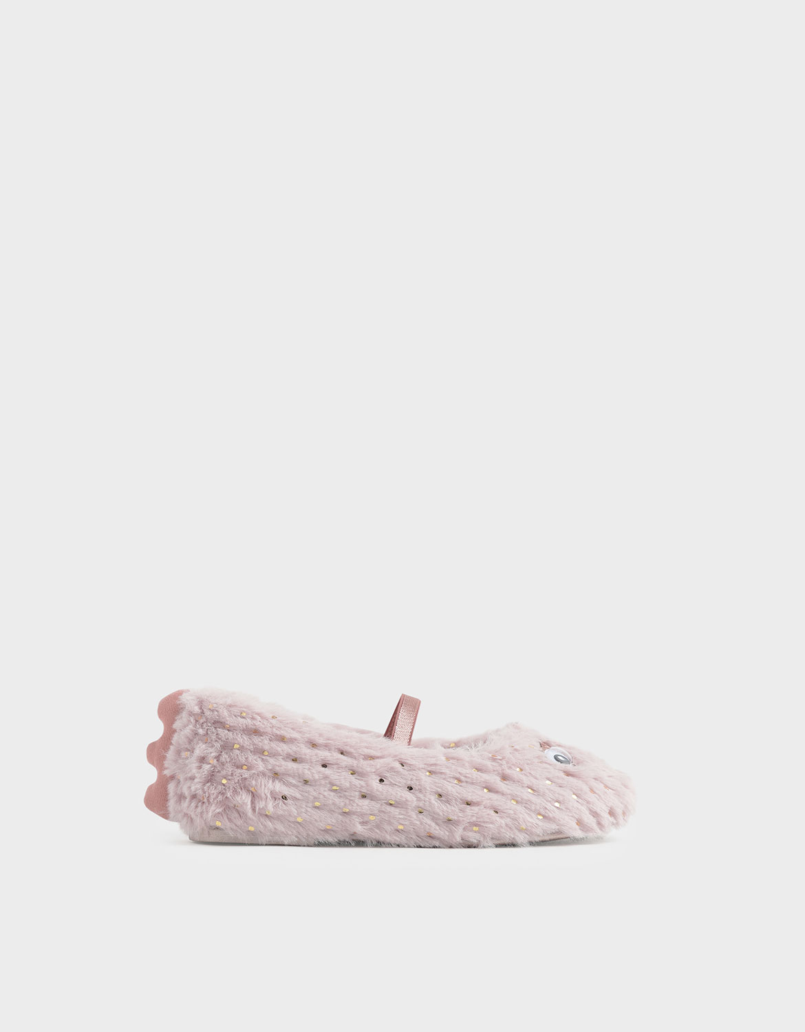 

Girls' Furry Eye Detail Mary Jane Flats