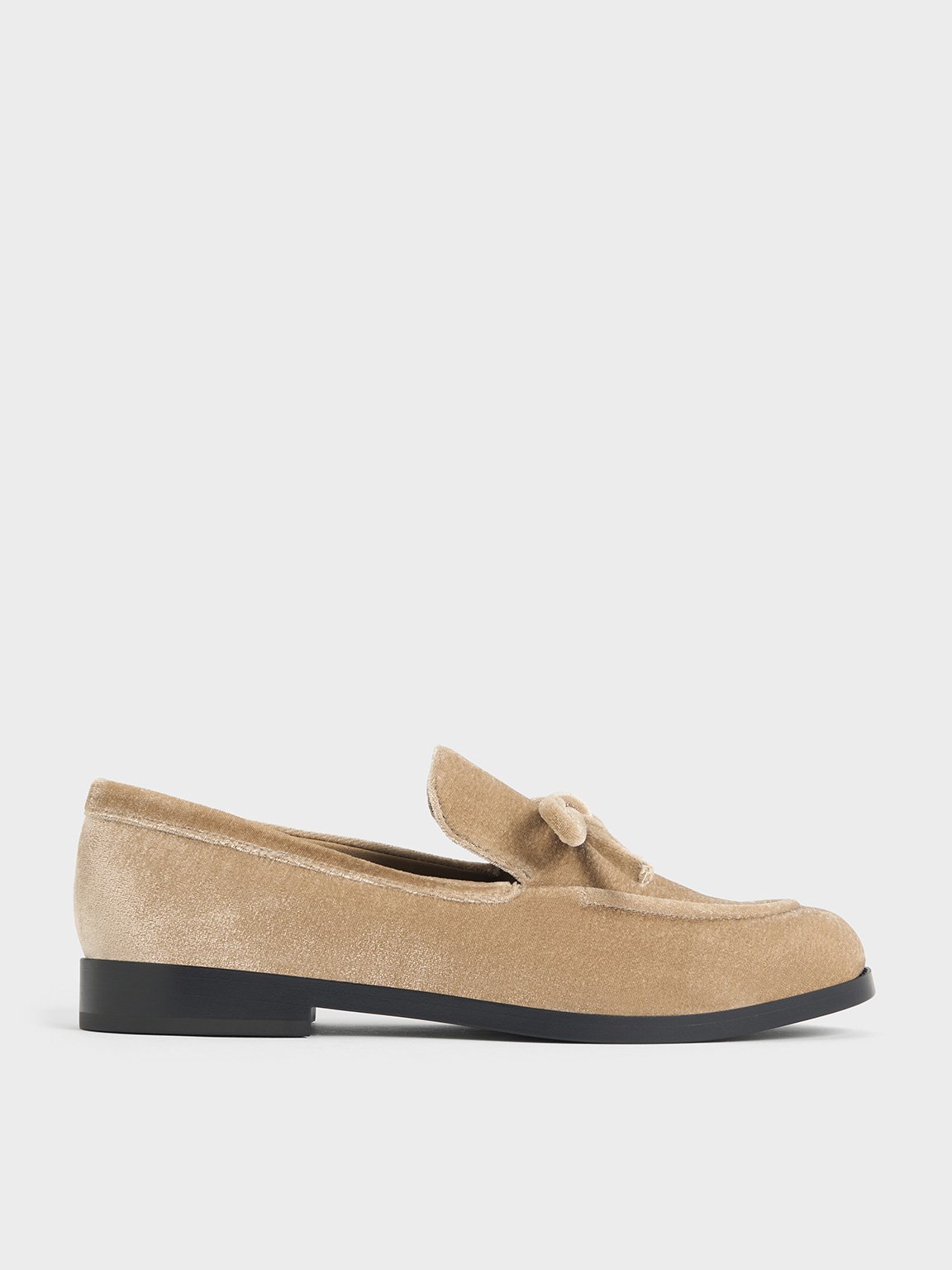 Charles & Keith - Velvet Bow Loafers