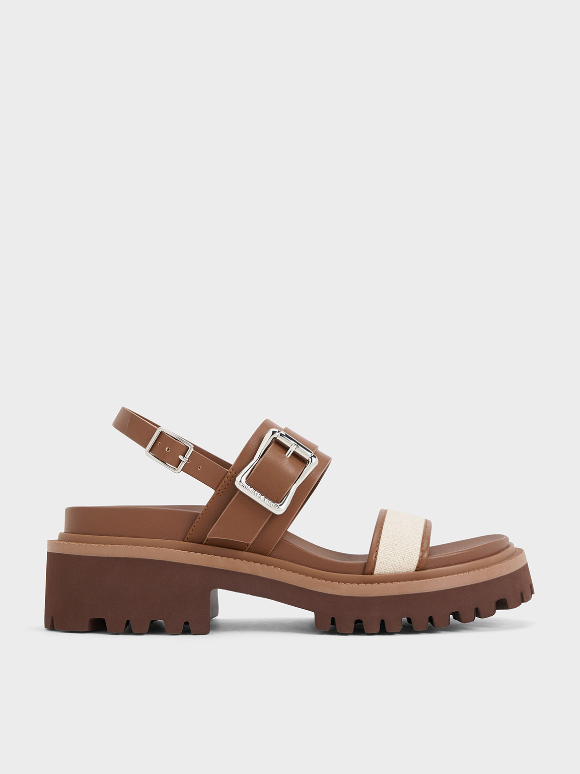 Charles & Keith - Buckled Platform Slingback Sandals