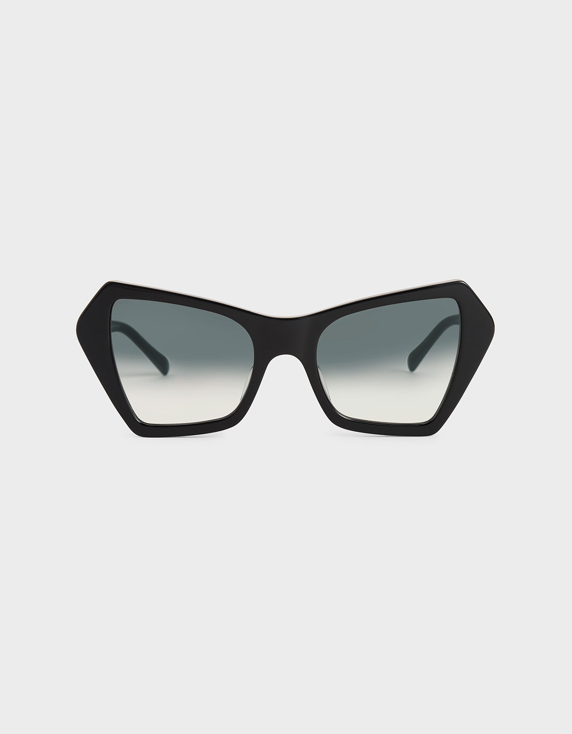 

Geometric Frame Sunglasses, Black