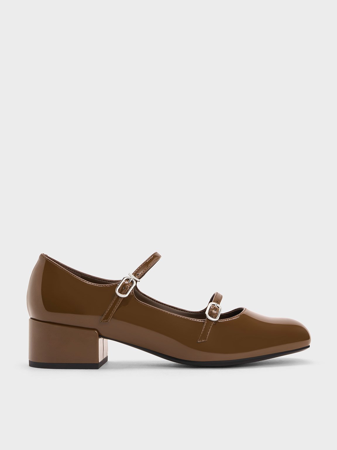 Charles & Keith - Double-Strap Block-Heel Mary Janes