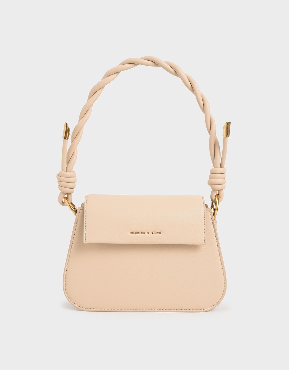 

Twist Top Handle Bag, Nude