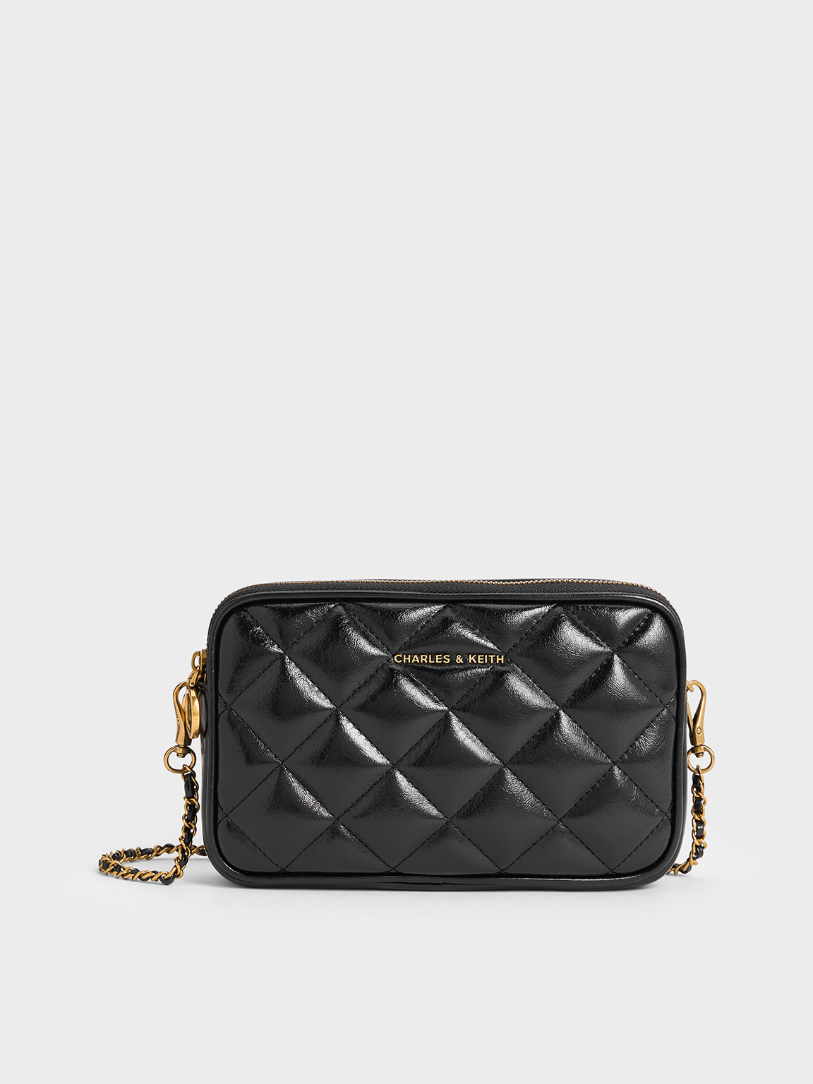 Charles & Keith - Mini Apfra Quilted Crossbody Bag