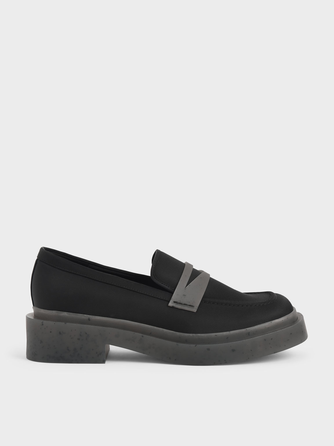 

The Anniversary Series: Charli Recycled Nylon Penny Loafers, Black