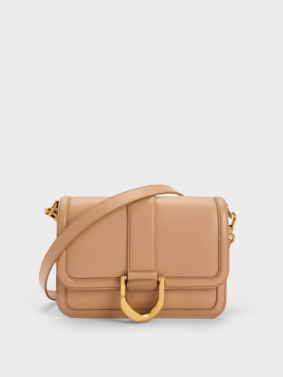 Charles & Keith - Gabine Leather Crossbody Bag