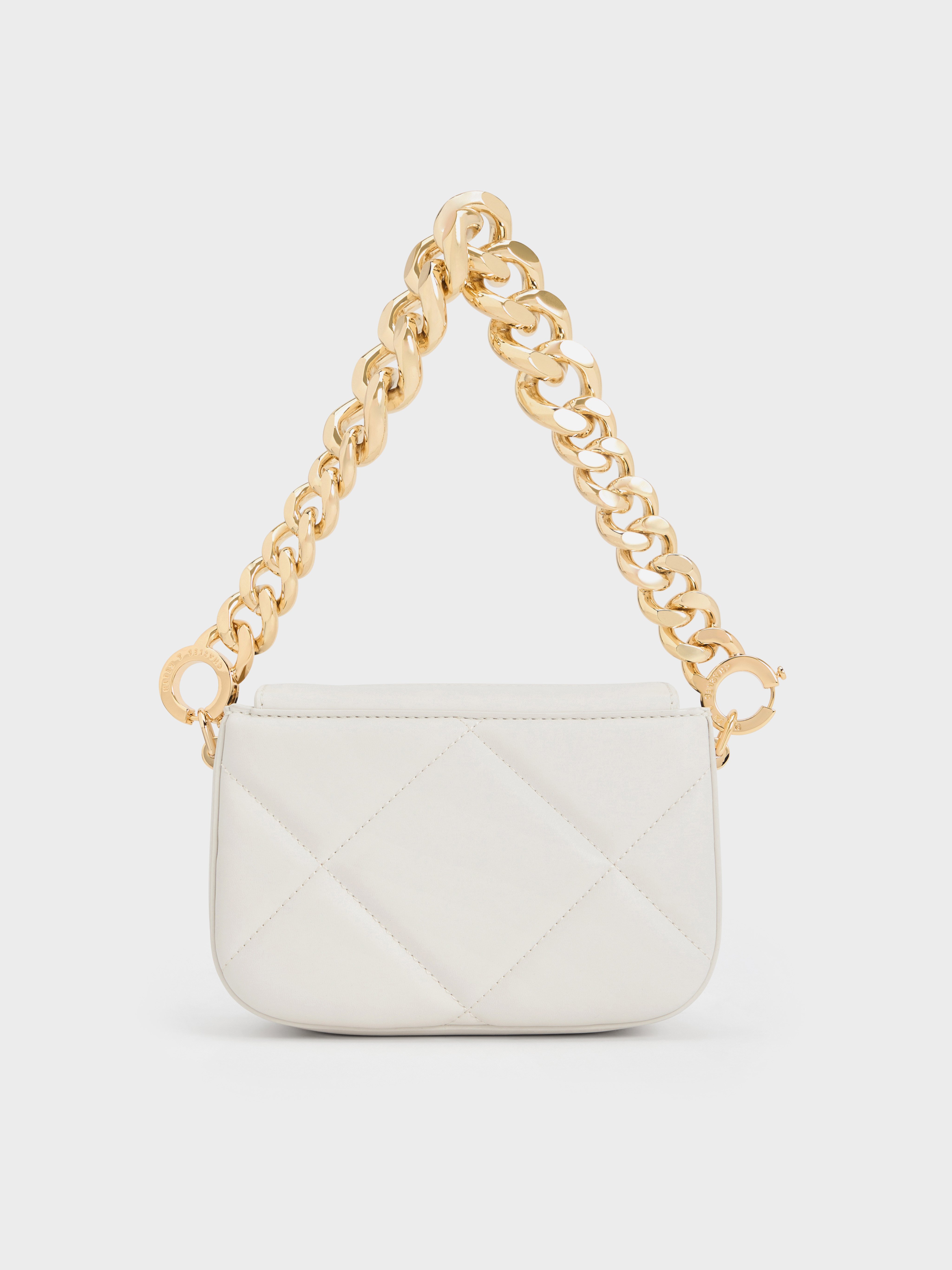 Charles & Keith - Mini Danika Chunky Chain Padded Bag