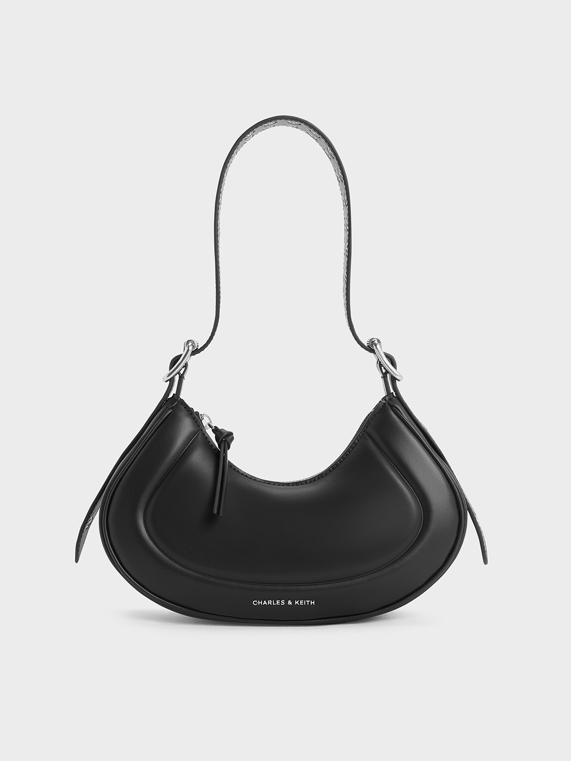 Charles & Keith - Petra Grommet-Strap Curved Shoulder Bag