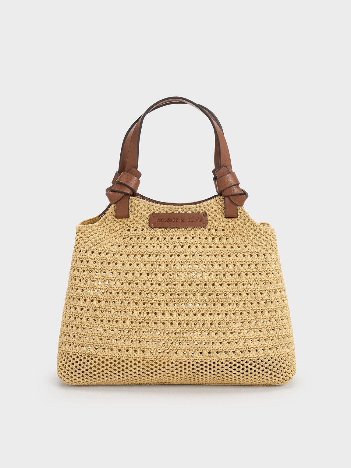 Charles & Keith - Ida Knotted Handle Knitted Tote Bag