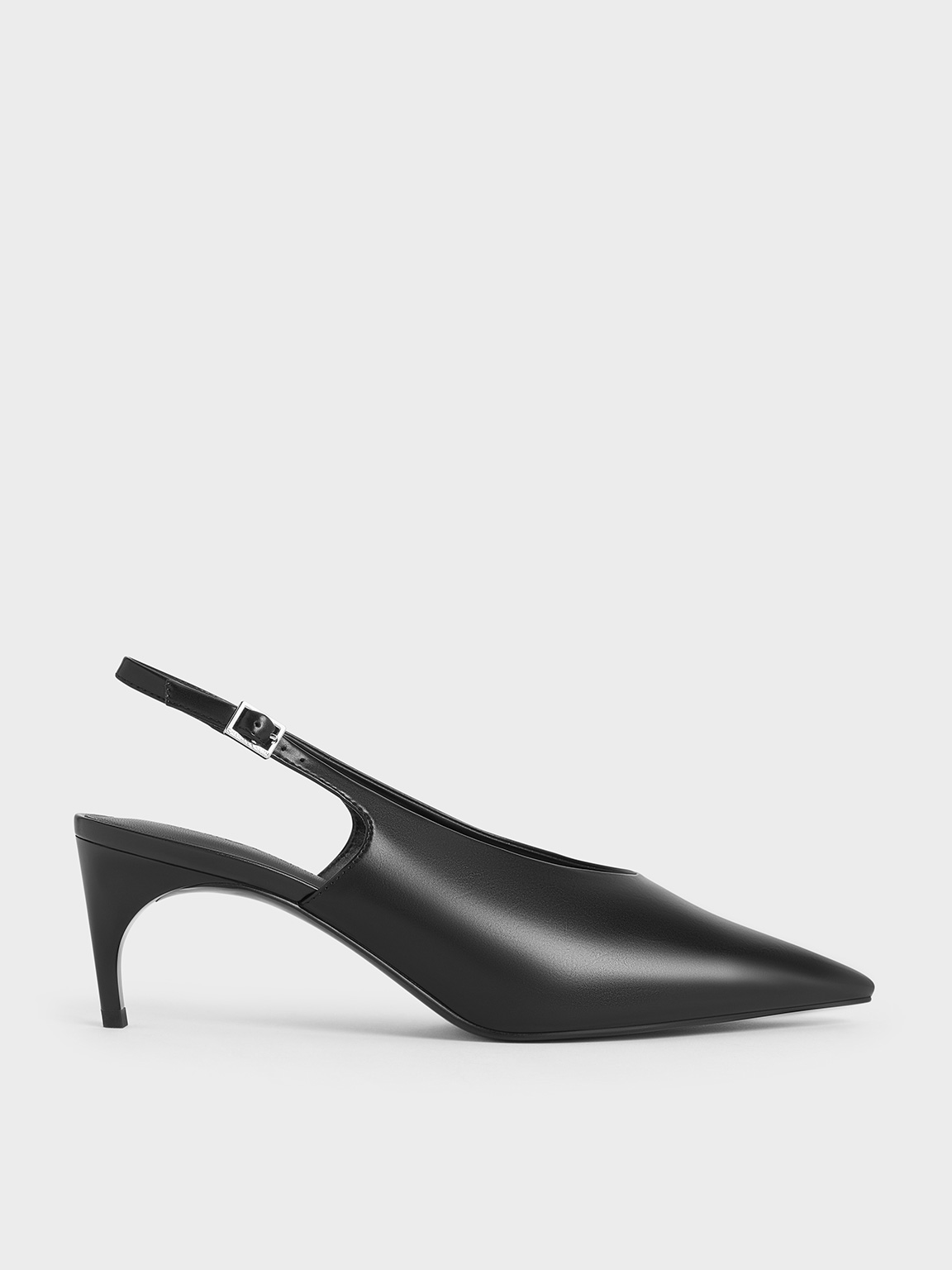 Charles & Keith - Pointed-Toe High-Vamp Slingback Pumps