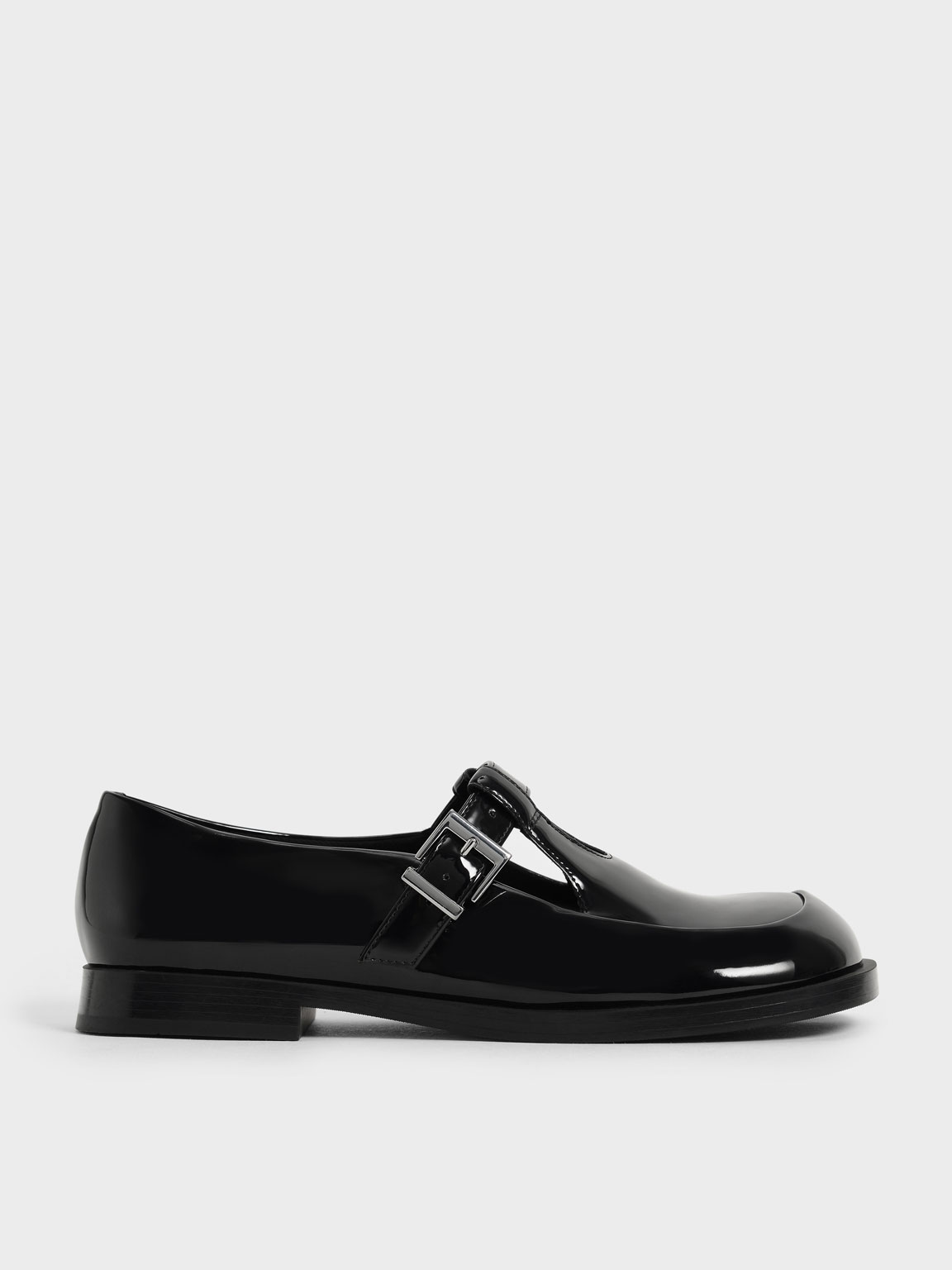 

Patent Mary Jane Buckle Loafers