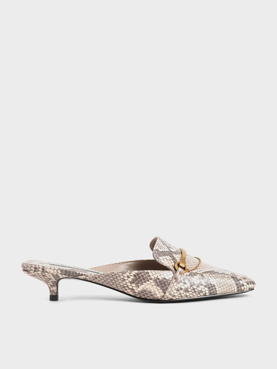 

Snake Print Metallic Accent Loafer Mules, Animal print natural